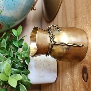 Vintage Brass Money Bag Bud Vase